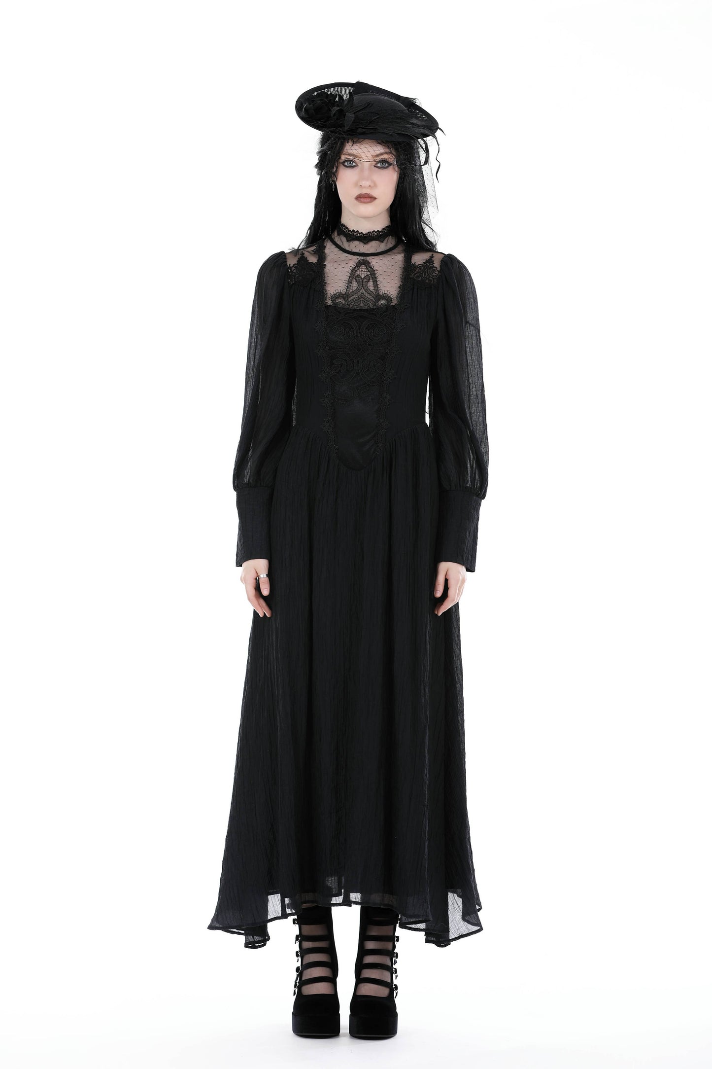 GOTHIC HOLLOW MAXI DRESS