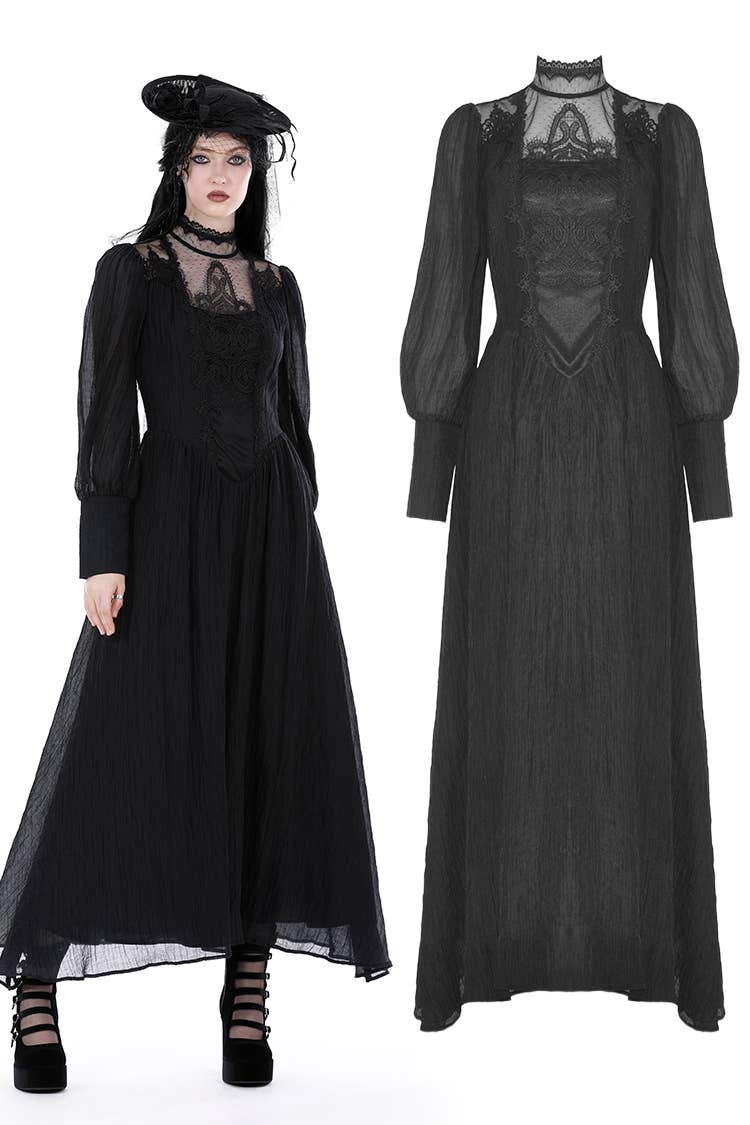 GOTHIC HOLLOW MAXI DRESS