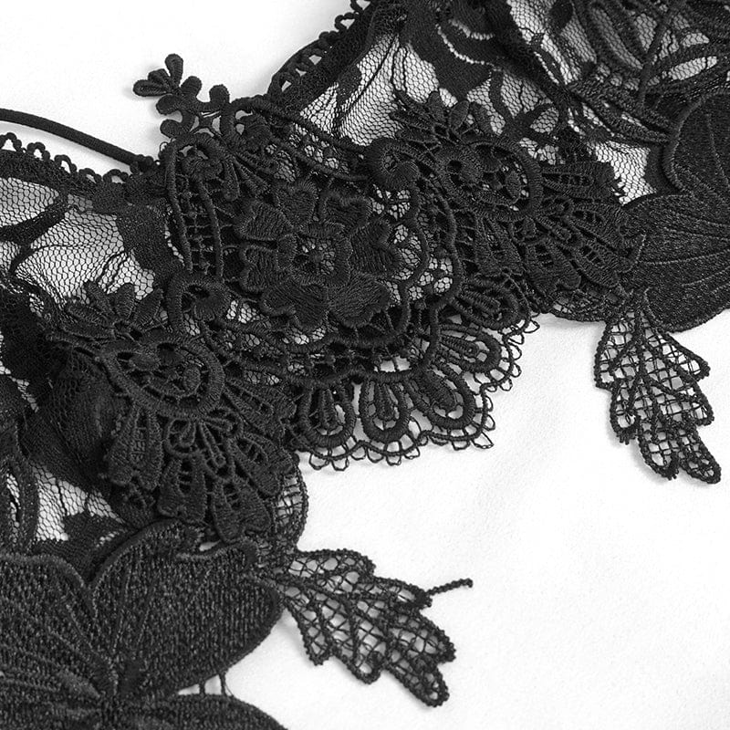 Women's Gothic Sexy Crochet Bra Lingerie Set