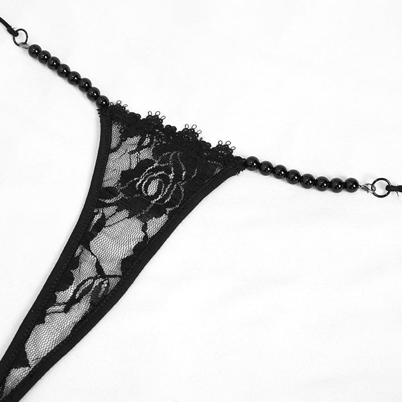 Women's Gothic Sexy Crochet Bra Lingerie Set