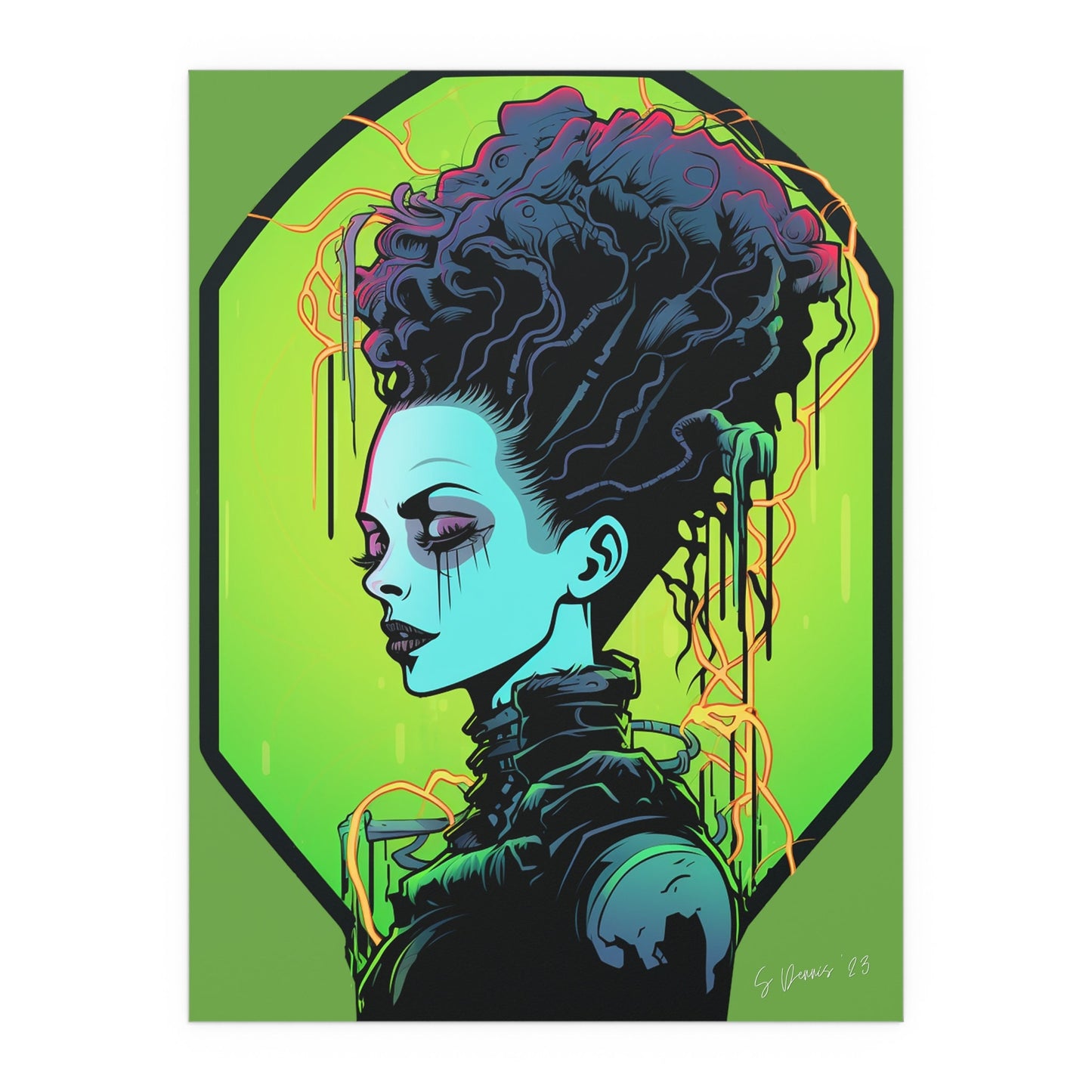 Cyberwave Bride Print