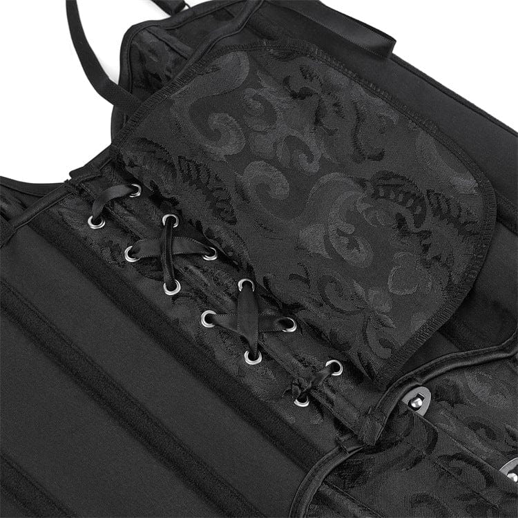 Women's Gothic Lace-up Branded Waved Hem Overbust Corsets