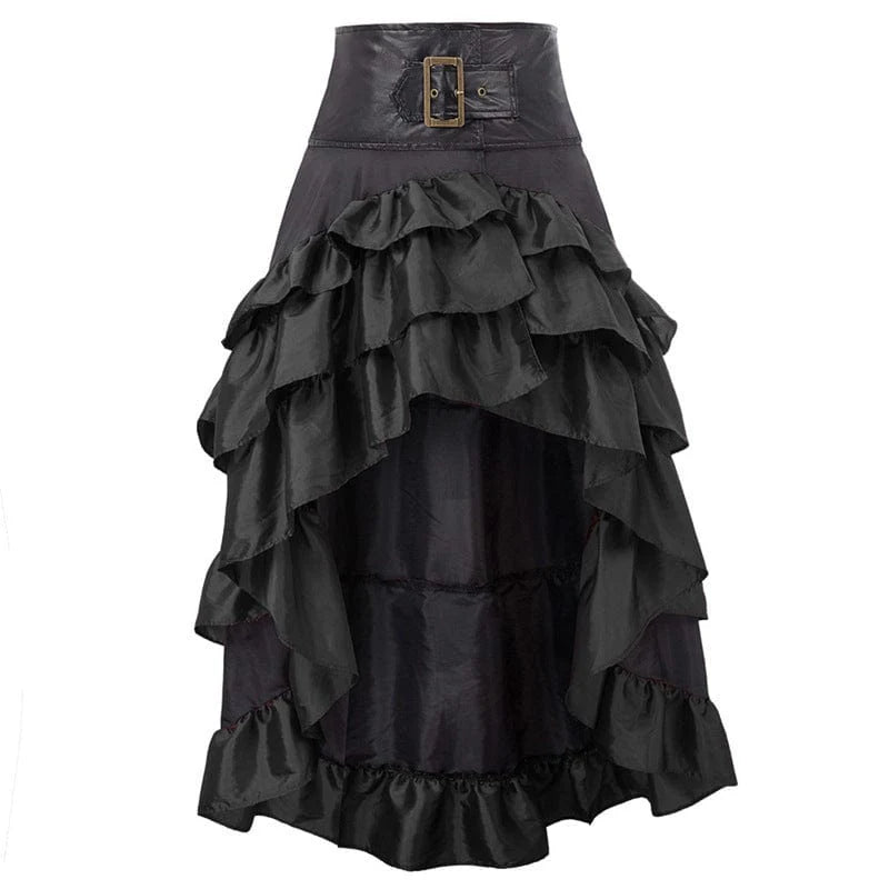 Women's Gothic Ruffled Layered High/low Skirt