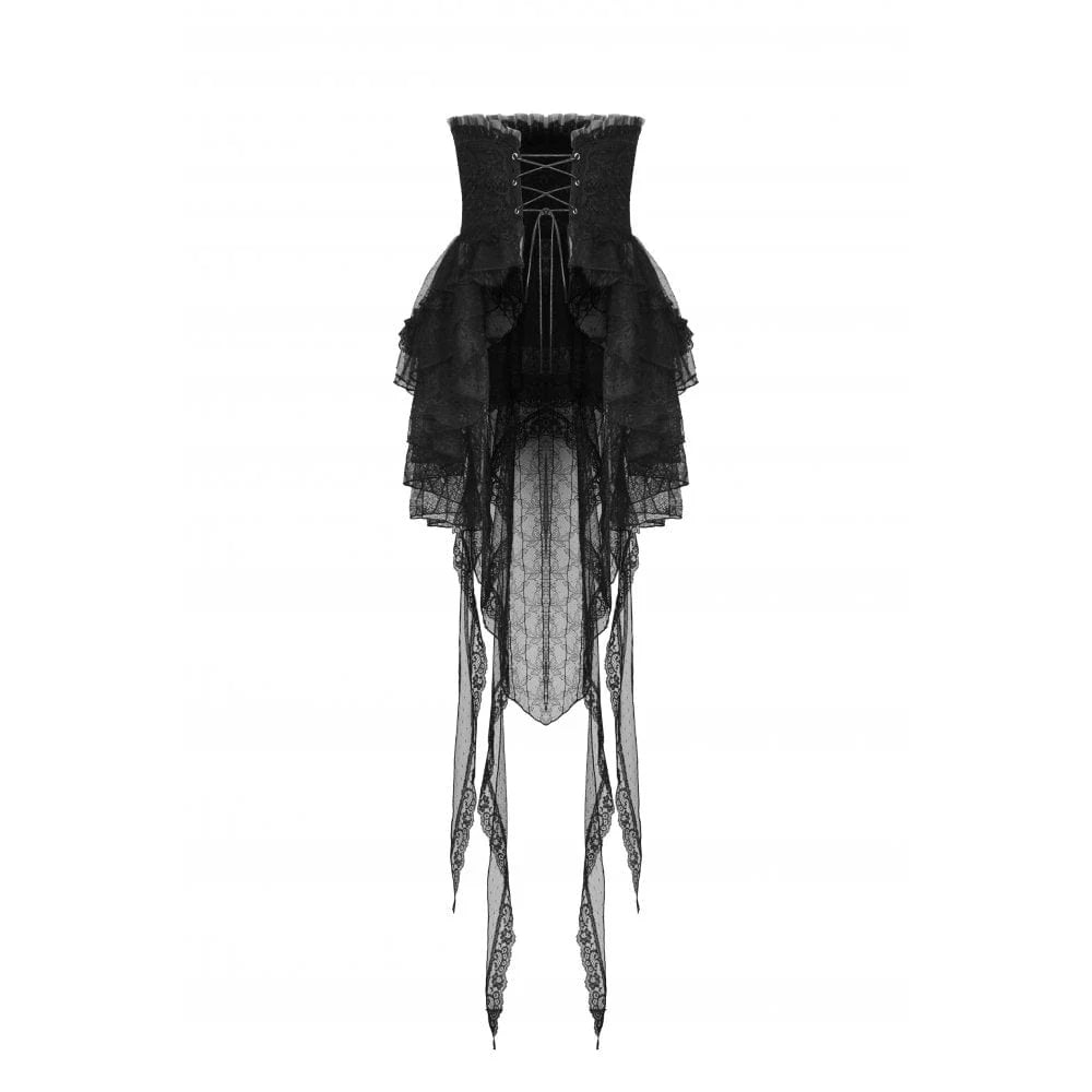 Women’s Gothic Fishtail Multilayer Lace Tube Skirt