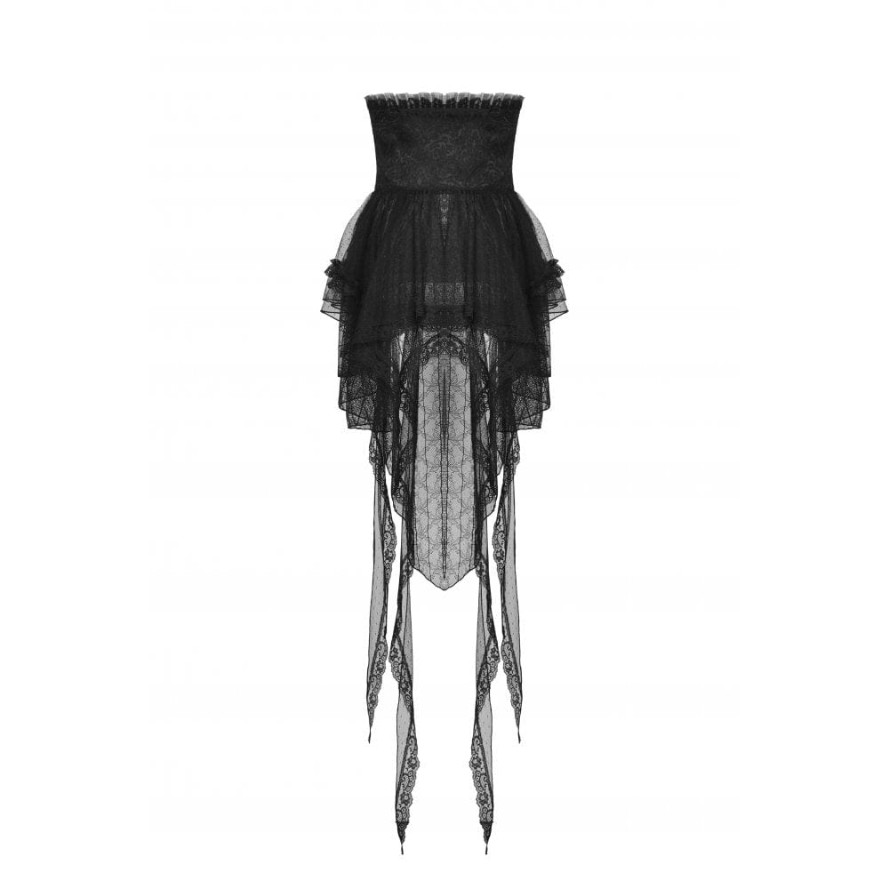 Women’s Gothic Fishtail Multilayer Lace Tube Skirt