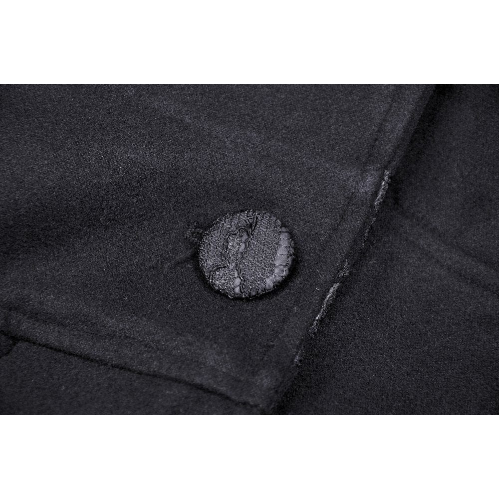 Women’s Gothic High/Low Woolen Dovetail Coat with Hood