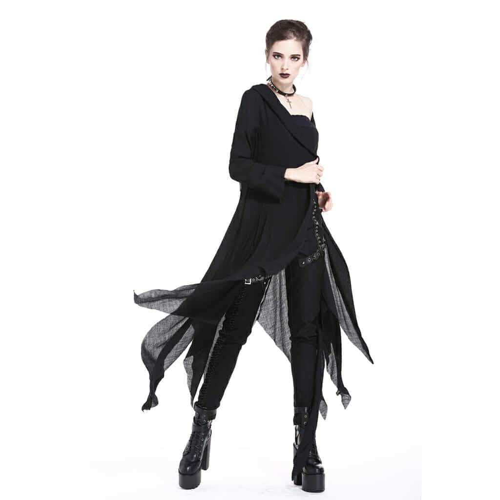 Women’s Grungy Goth Hooded Coat