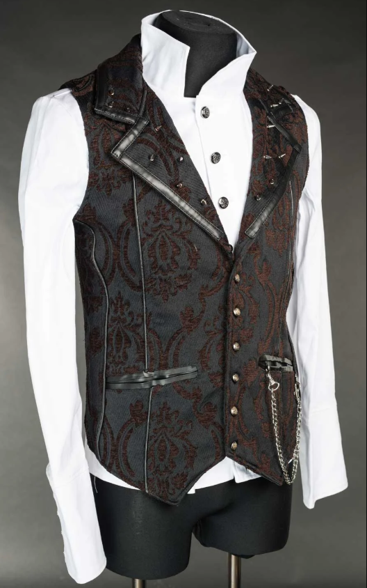 Steampunk Spiked Brocade Vest